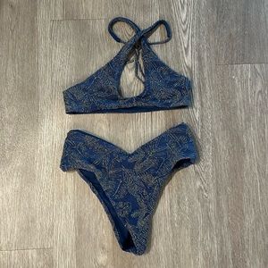 Skatie Navy Blue Bikini Set Size M